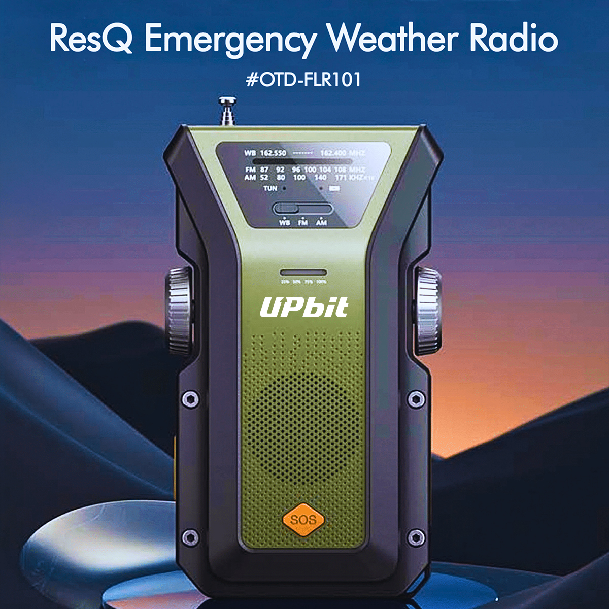 ResQ Emergency Weather Radio with Hand Crank, Solar, and 4000mAh Portable Phone Charger 12