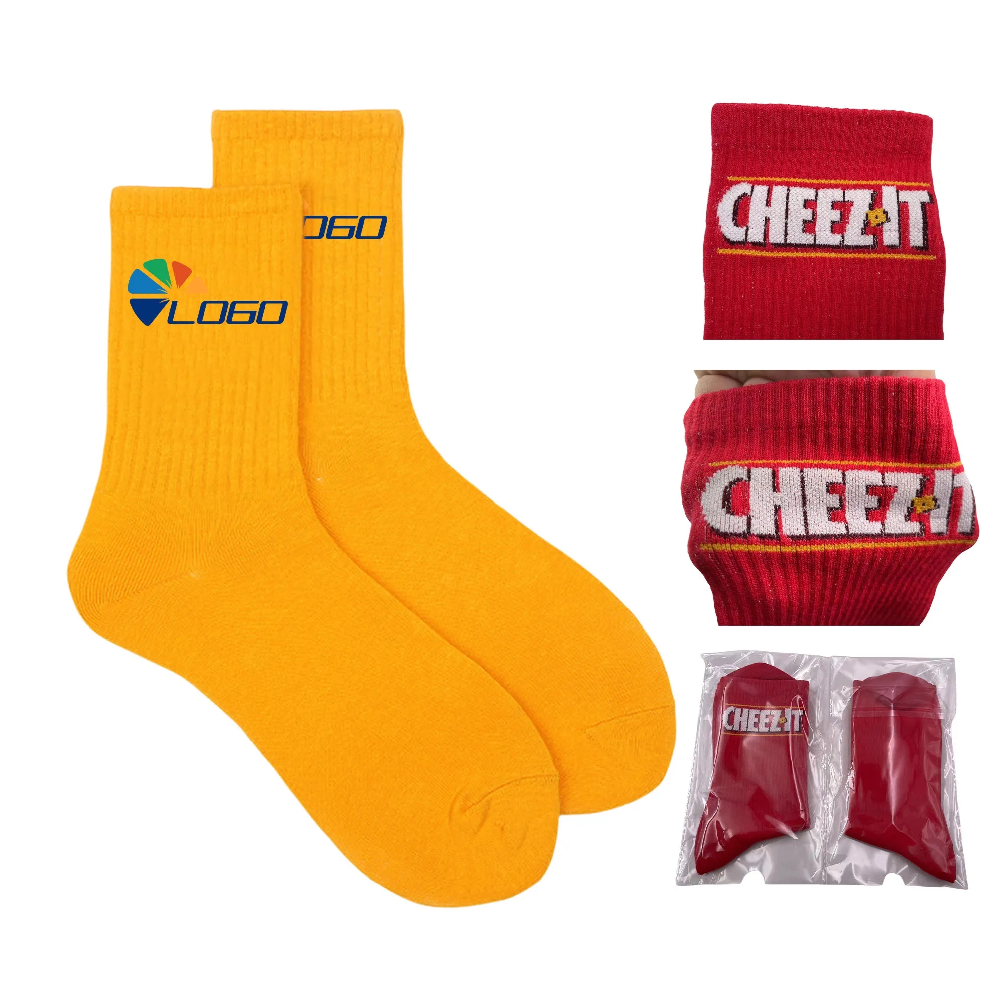 MOQ100 Custom Cotton Jacquard Long Sock 2