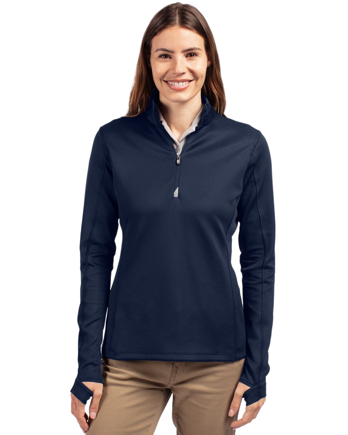 Cutter & Buck Traverse Recycled Smooth Stretch Womens Quarter Zip Pullover 67