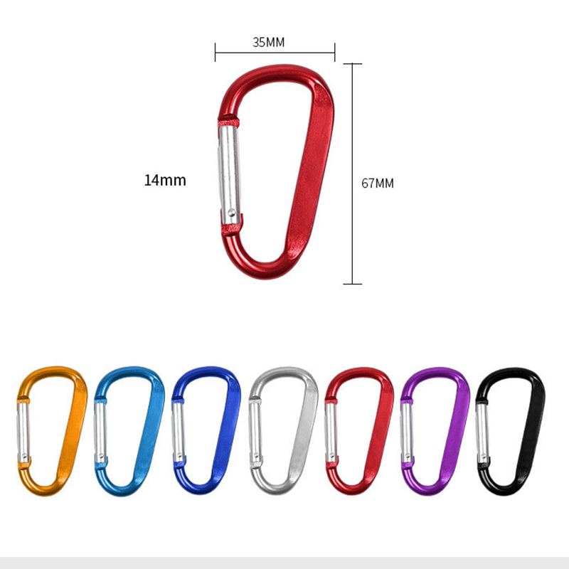 Aluminum D Ring Carabiners Spring Clips Hook 8