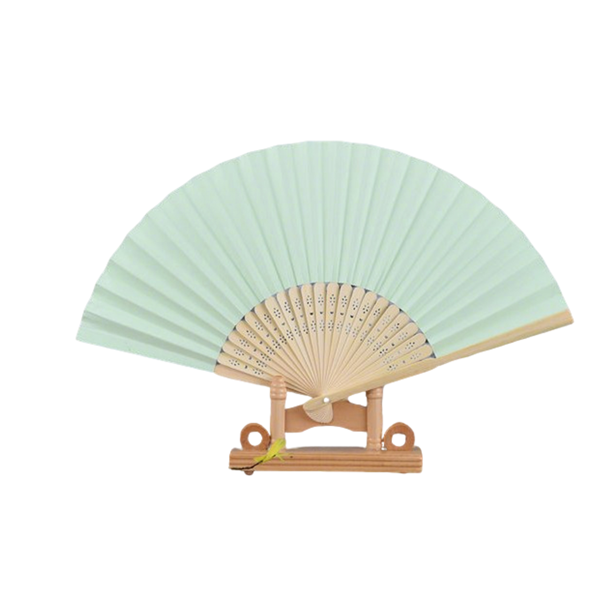 Bamboo Folding Handheld Paper Fan 8.2" x 15" 10