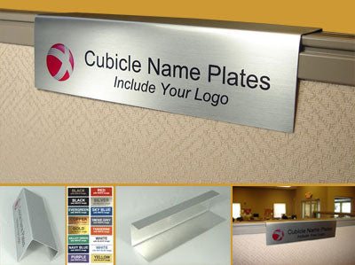2" X 10" Bent Aluminum Cubicle Sign 1