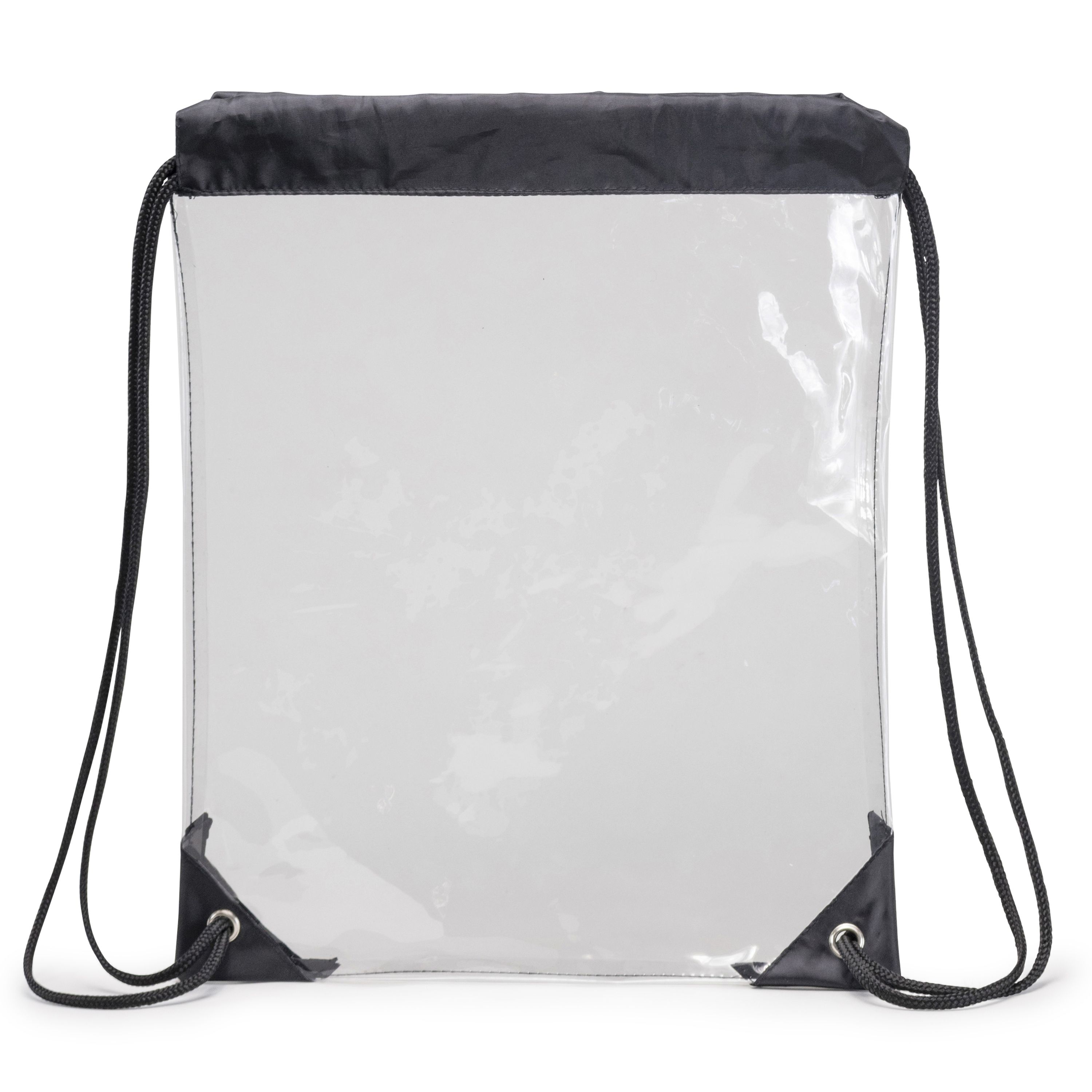Clear Vinyl Drawstring Bag with Black Trim 2