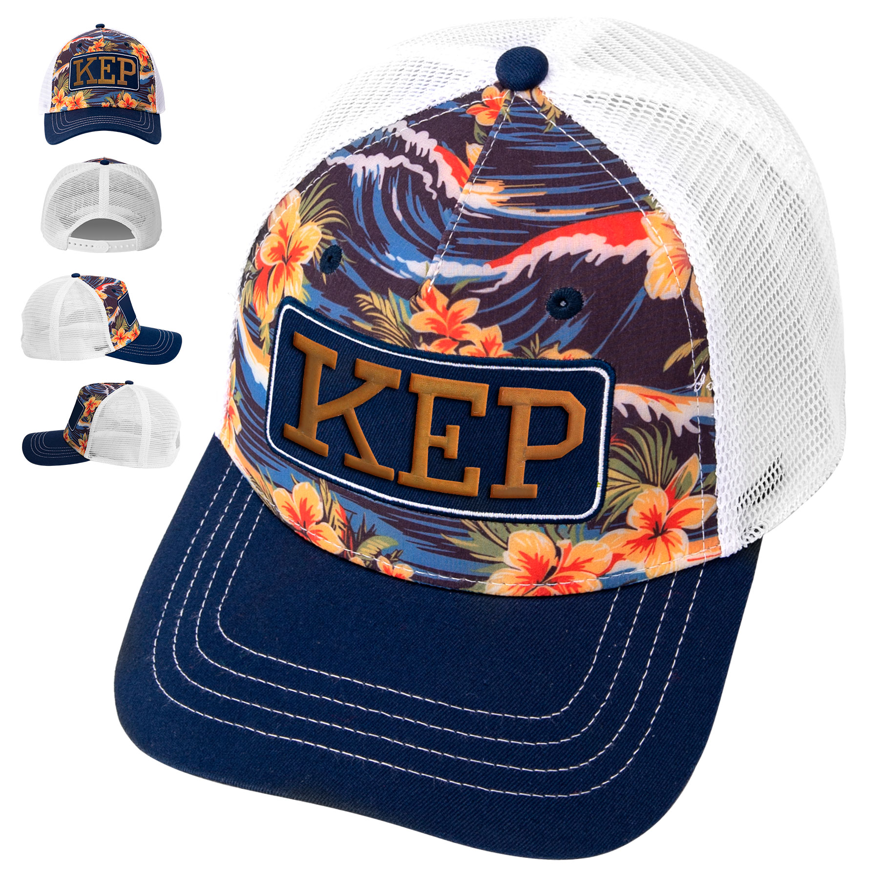 5-Panel Dye-Sublimated Structured Mesh Trucker Cap 3