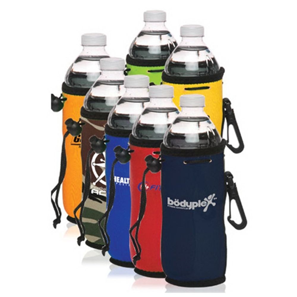 Neoprene Water Bottle Drawstring Cooler, custom koozie with logo imprint 4