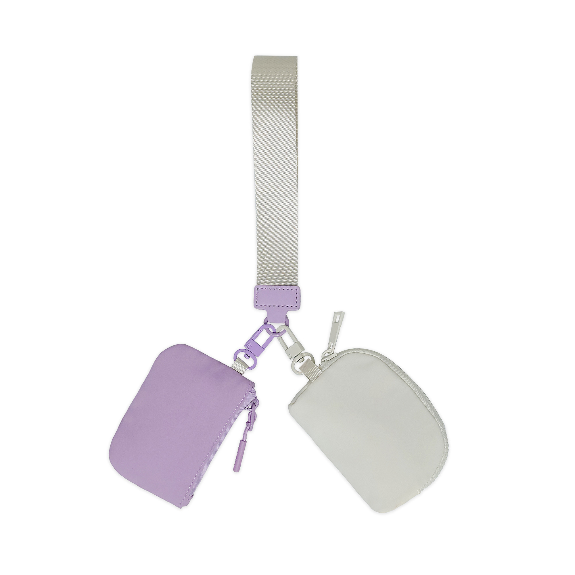 Nylon Dual Pouch Wristlet 3" x 4" With Zipper Strap 3