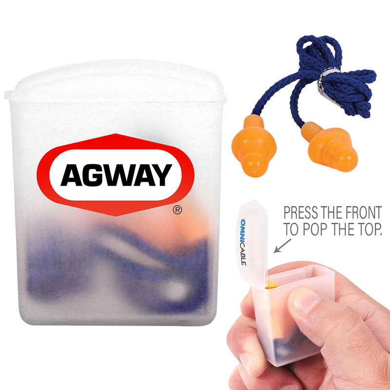 Silicone Earplugs With Blue Nylon Cord and Clear Clip Case 1