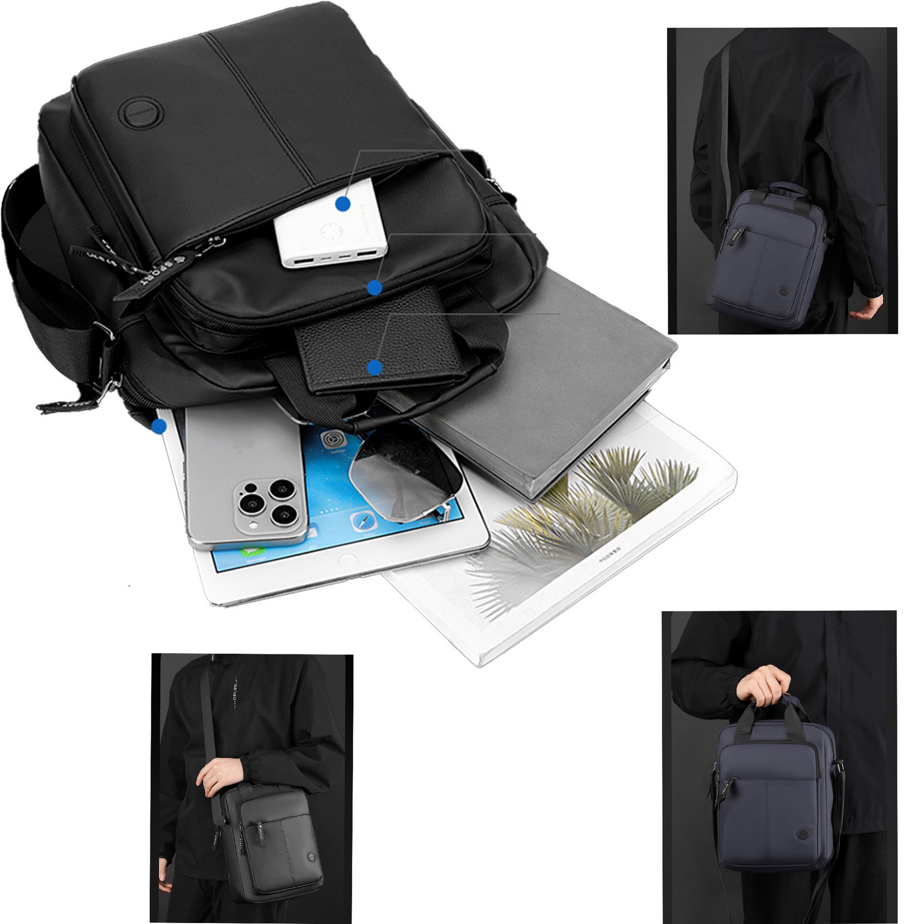 Men's Messenger Bag, custom messenger bag with logo imprint 5