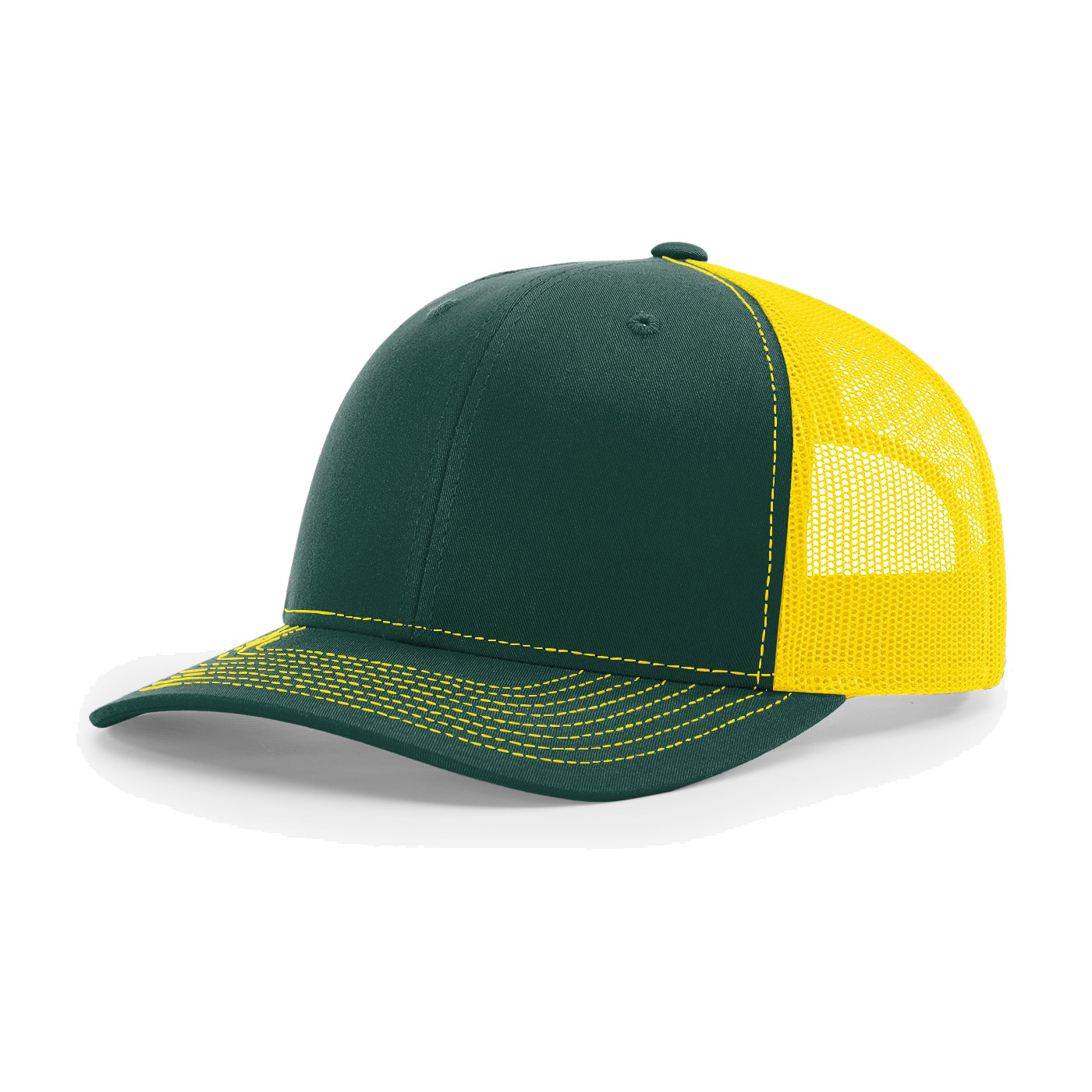 Richardson 112 6-Panel Snapback Trucker Hat w/Leatherette Adhesive Patches or Embroidery 47