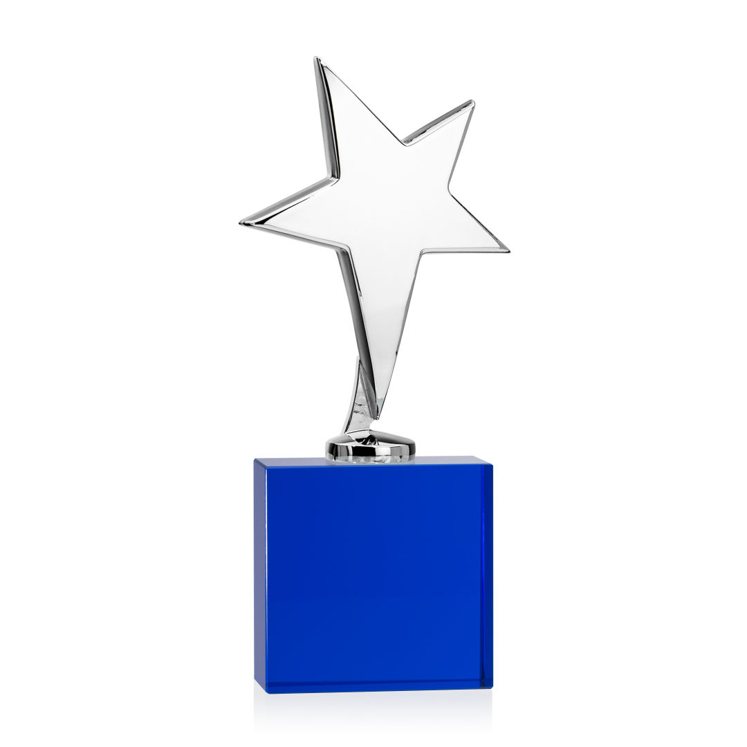 Tuscany Chrome Star VividPrint™ Award on Woodlawn Base-Blue 2