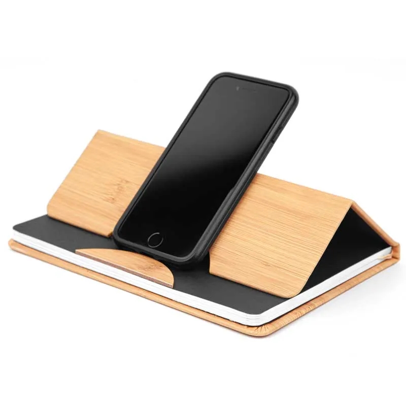5.8x8.3 Maui Faux Bamboo Notebook with Phone Holder 1