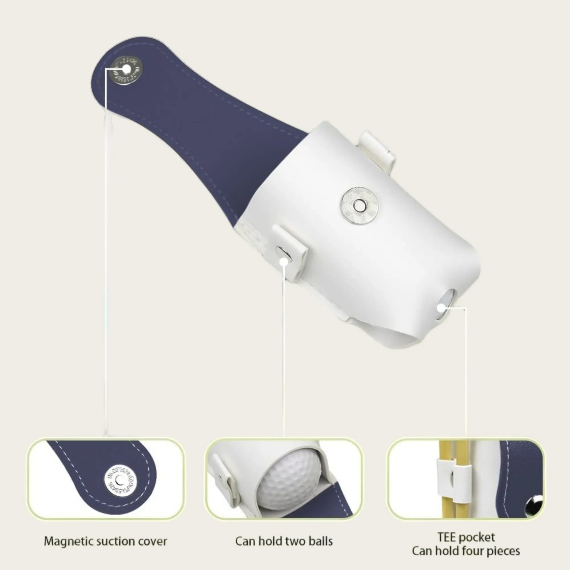 Portable PU Leather Golf Ball Bag 11