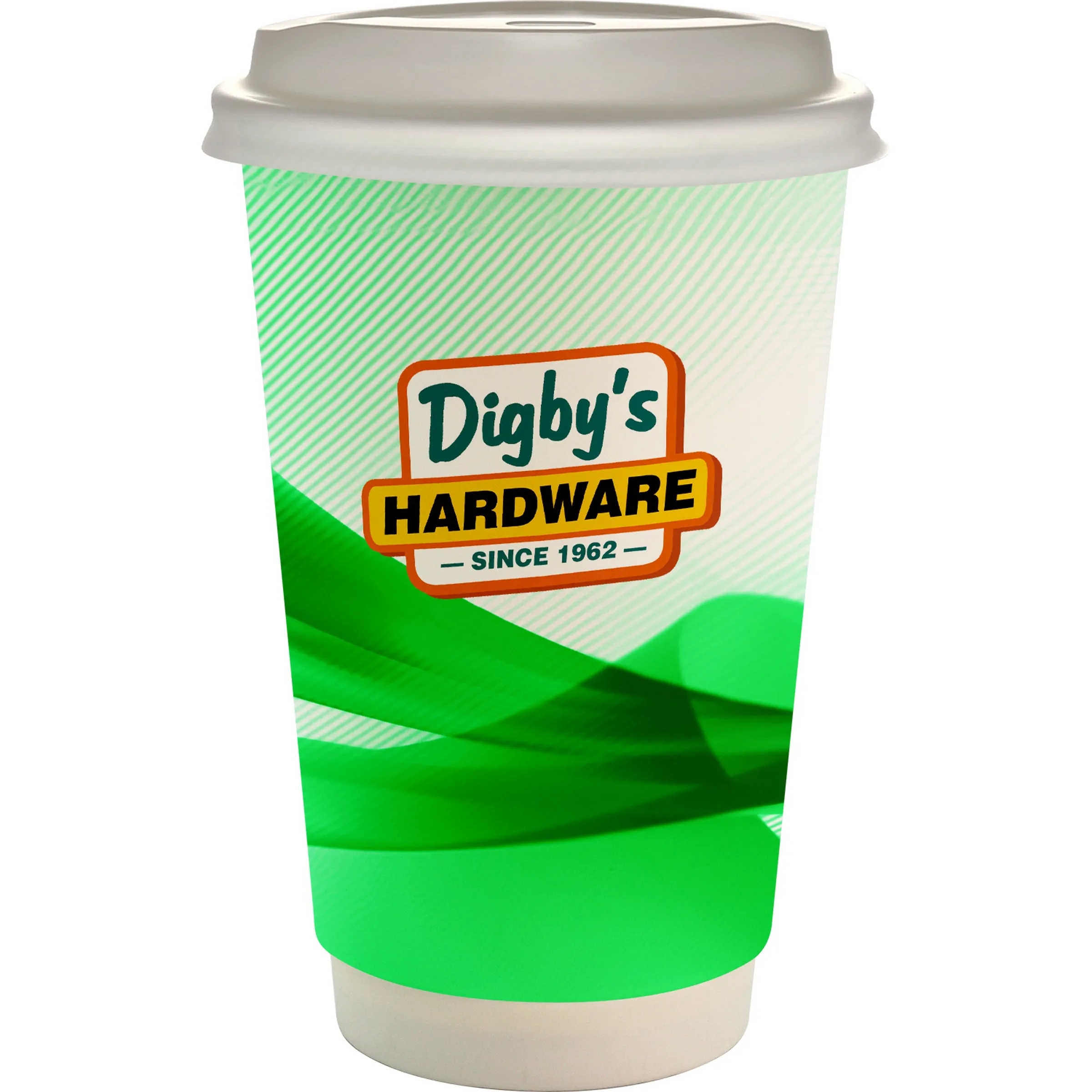 16 oz. Full Color Groovy Paper Cup With Lid 10