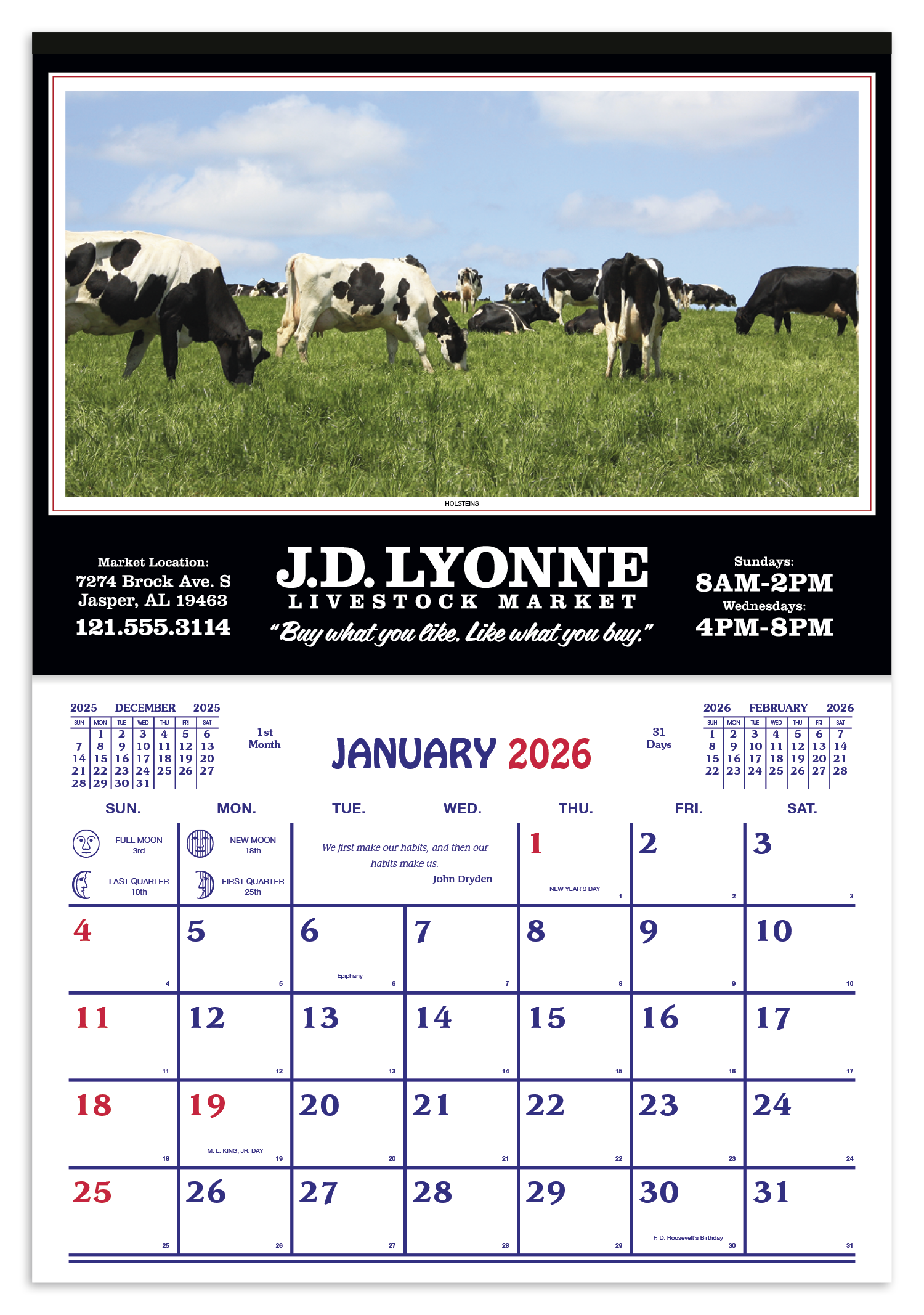 Skinner & Kennedy® Farm Calendar 40