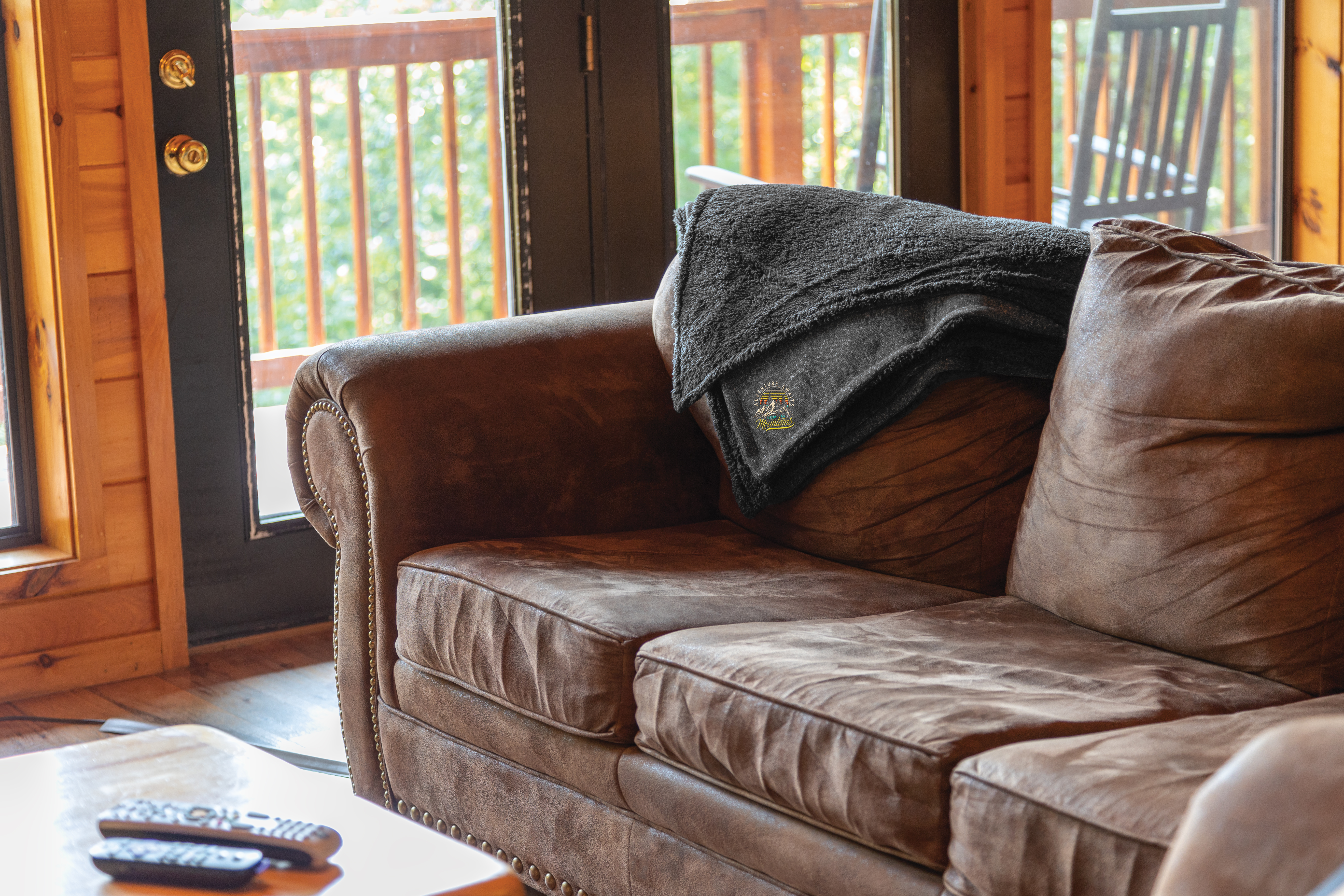 Sherpa-Backed Heathered Blanket