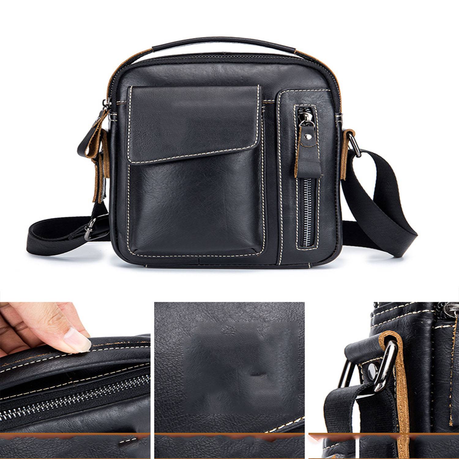 Genuine Leather Men's Retro Fashion Crossbody Bag 3