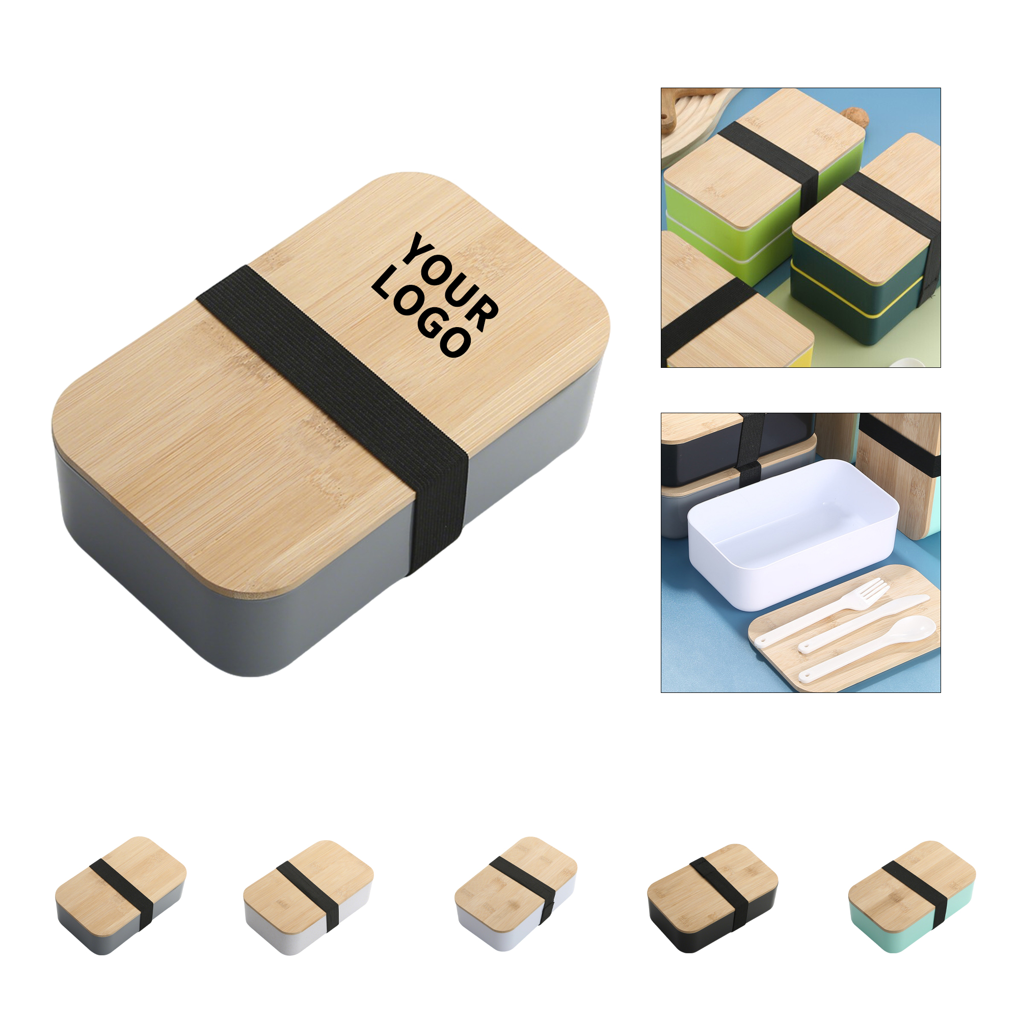 Wheat Straw Bento Box With Bamboo Lid 1