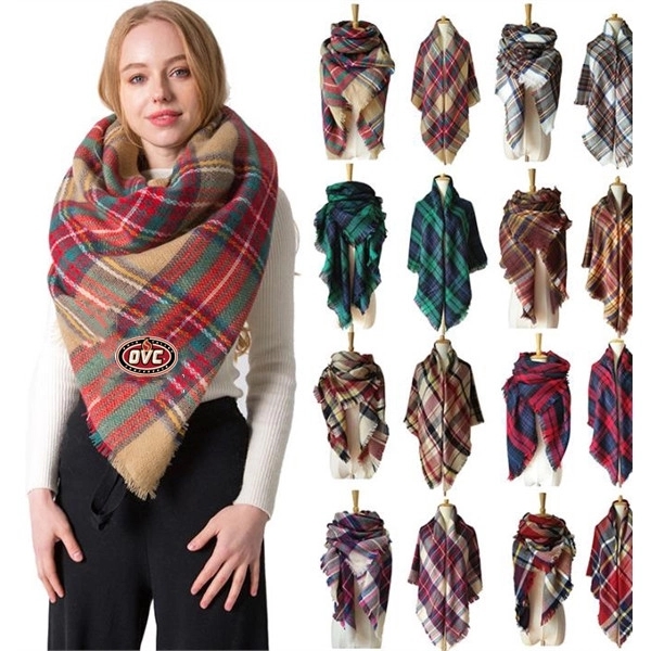 Plaid Blanket Scarf 7