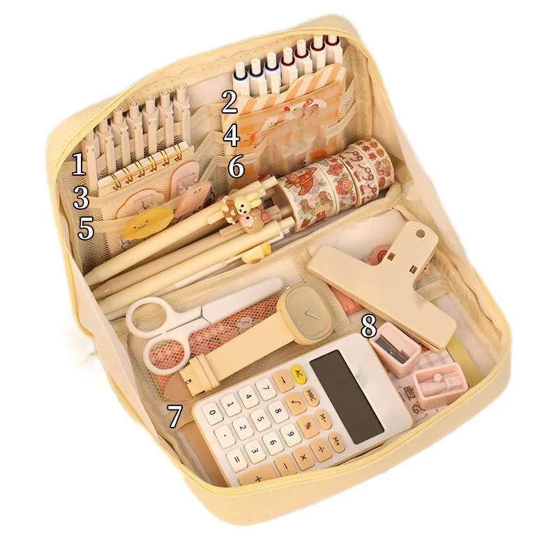 Large Capacity Canvas Pencil Case 3