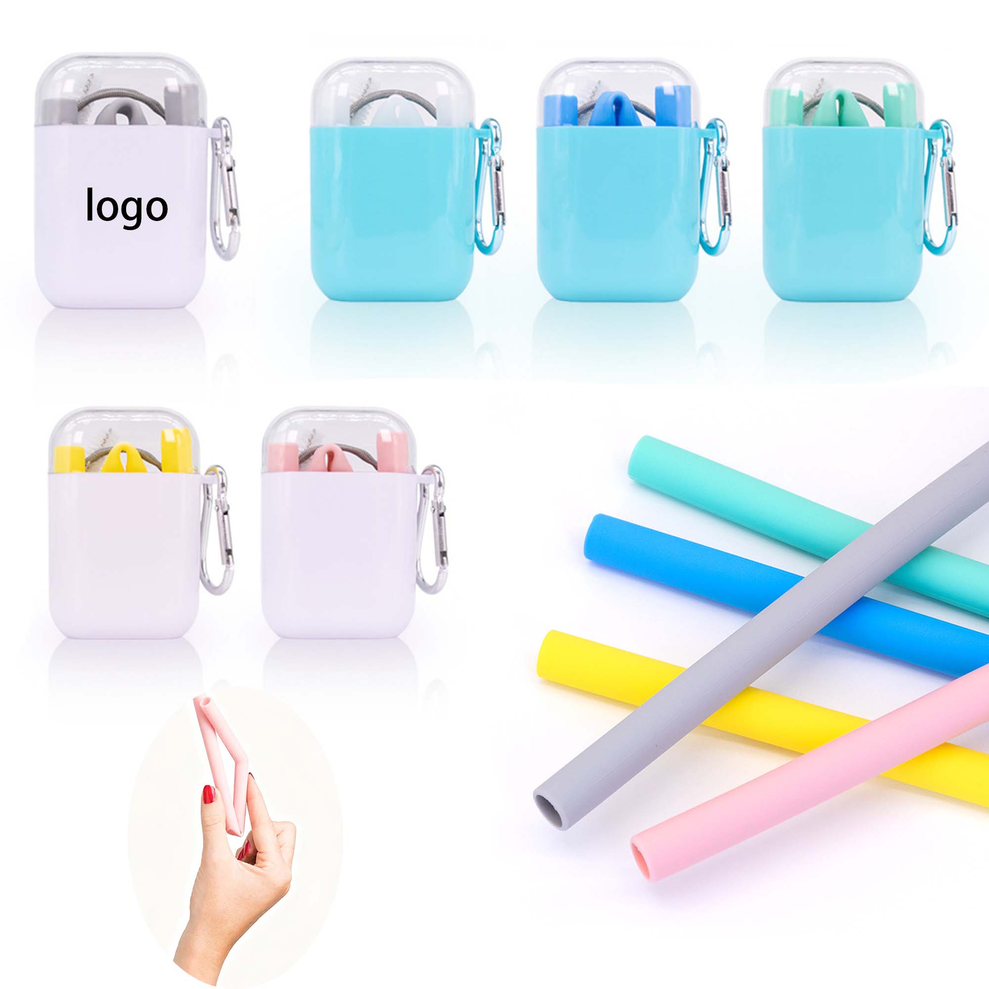 Long Flexible Silicone Drinking Straws with Cleaning Brushes 3