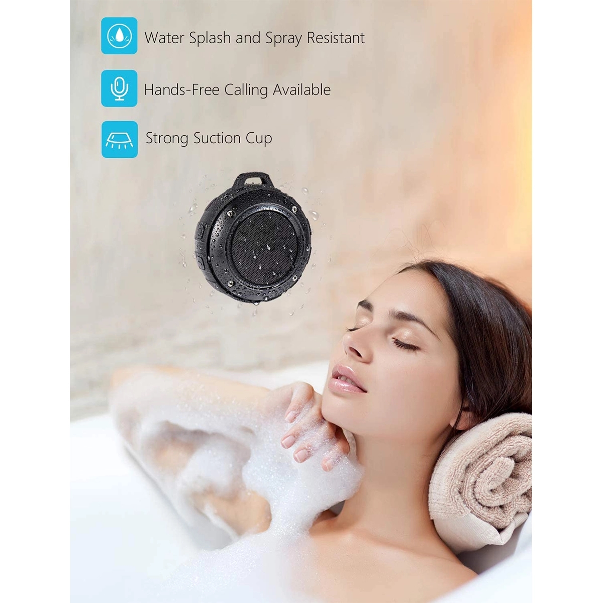 Portable Outdoor Mini Shower Waterproof Bluetooth Speaker 3