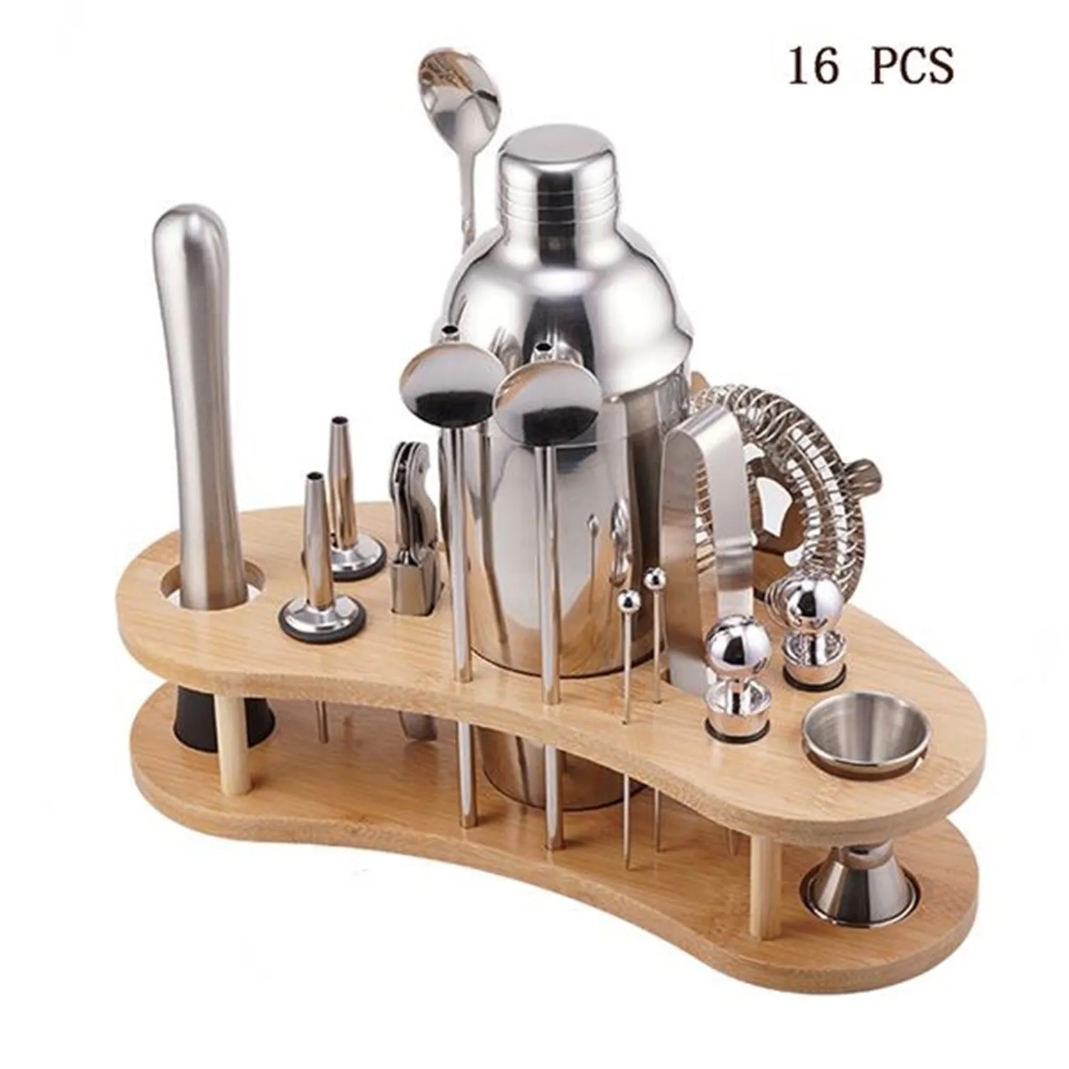 25 Oz Stainless Steel Cocktail Shaker Set 16 Pcs 6