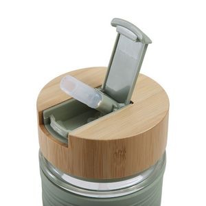 Glass Coffee Mug Cup With Bamboo Lids And Silicone Sleeve 3