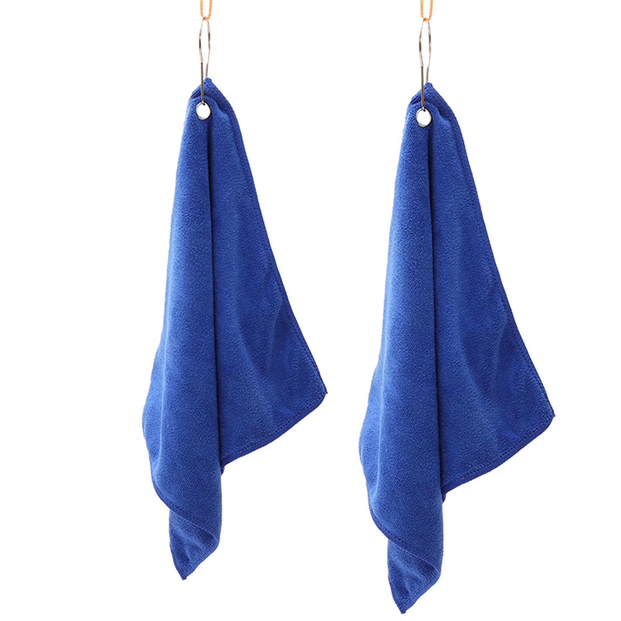 12" Microfiber Golf Towel w/Metal Grommet & Clip 3
