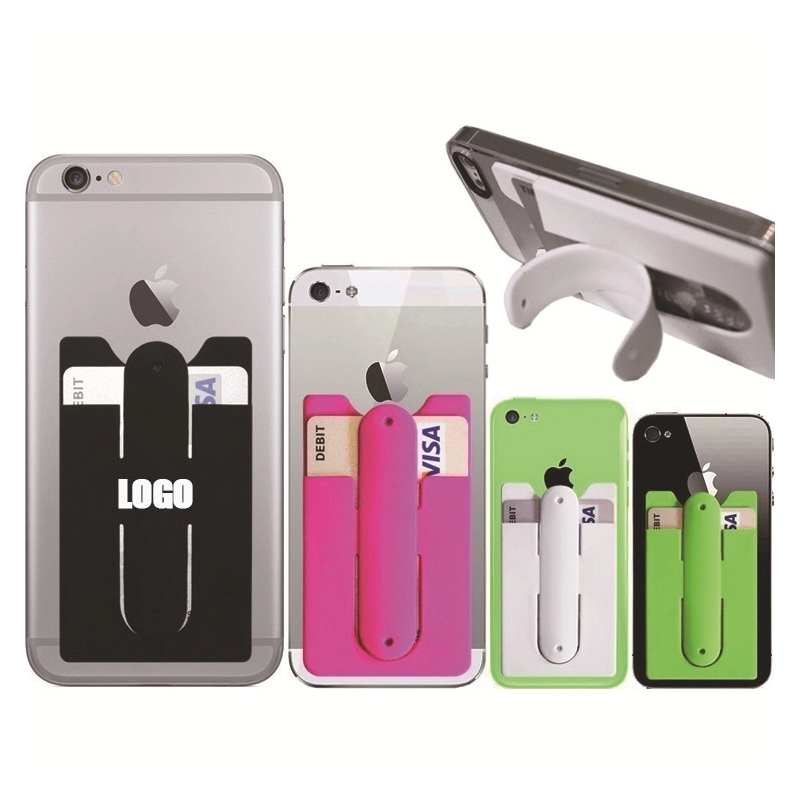 Silicone Phone Card Money Clip Stand Wallet Quik Snap 4