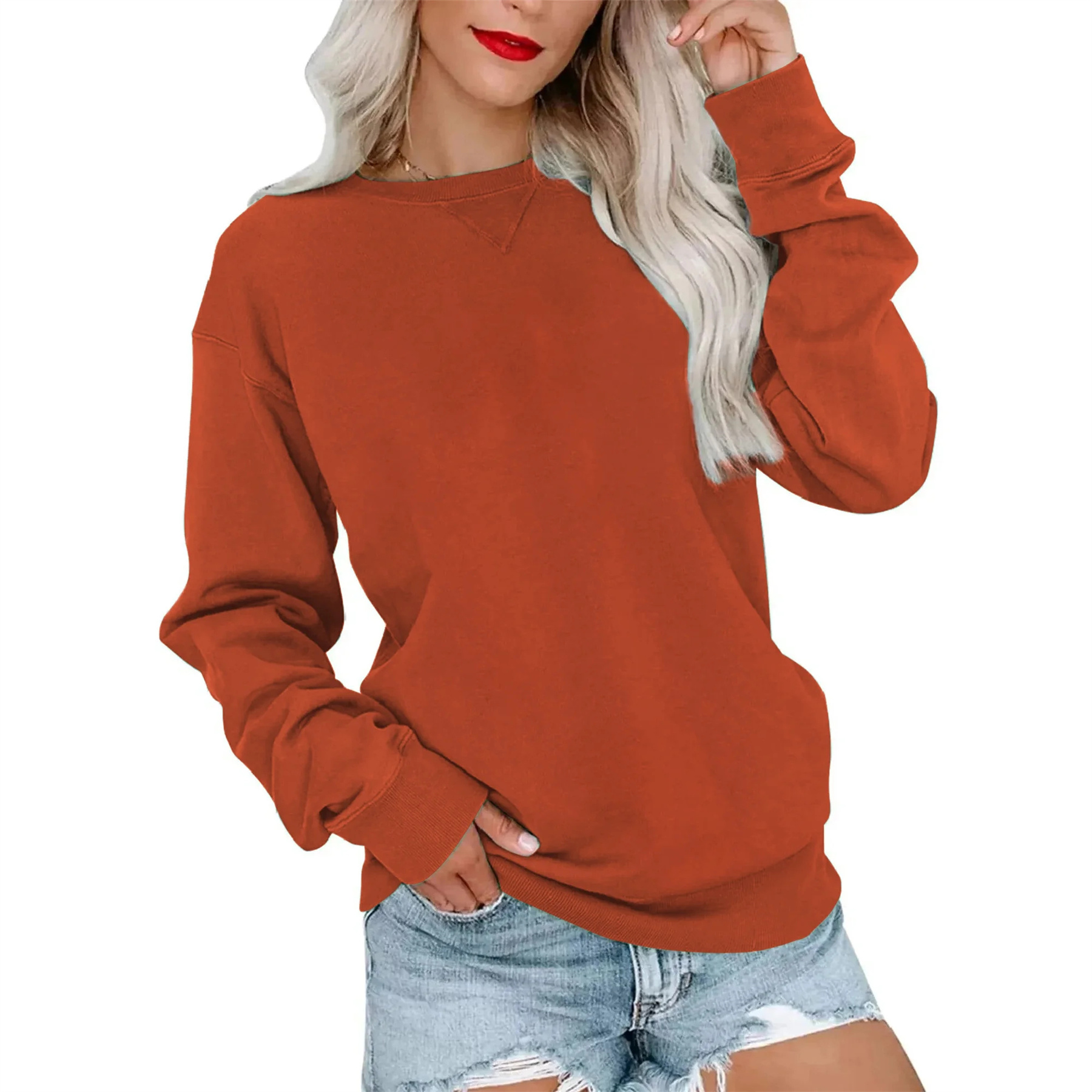 Casual Long SleeveSweatshirt for Women, custom hoodie or sweatshirt with logo imprint 12