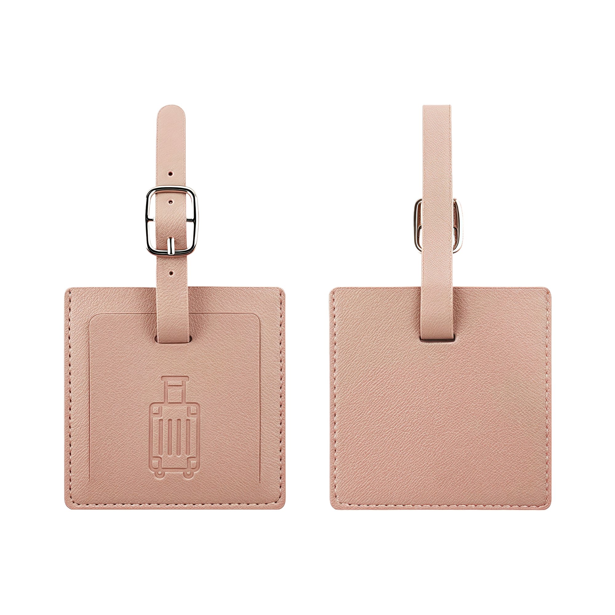 Square Luggage Tag PU Leather with Signature Paper 12