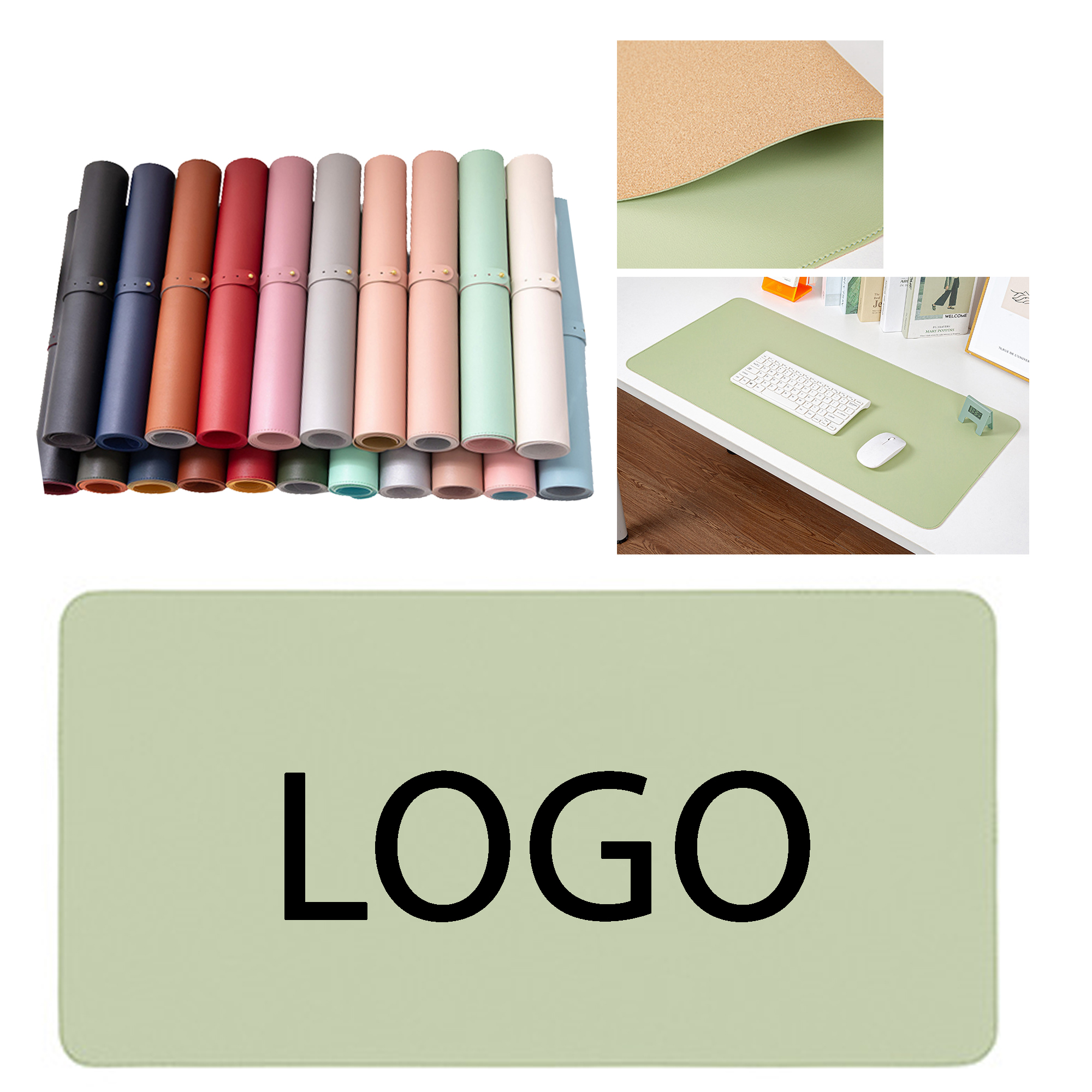 PU Leather Desk Mat with Cork Base 2