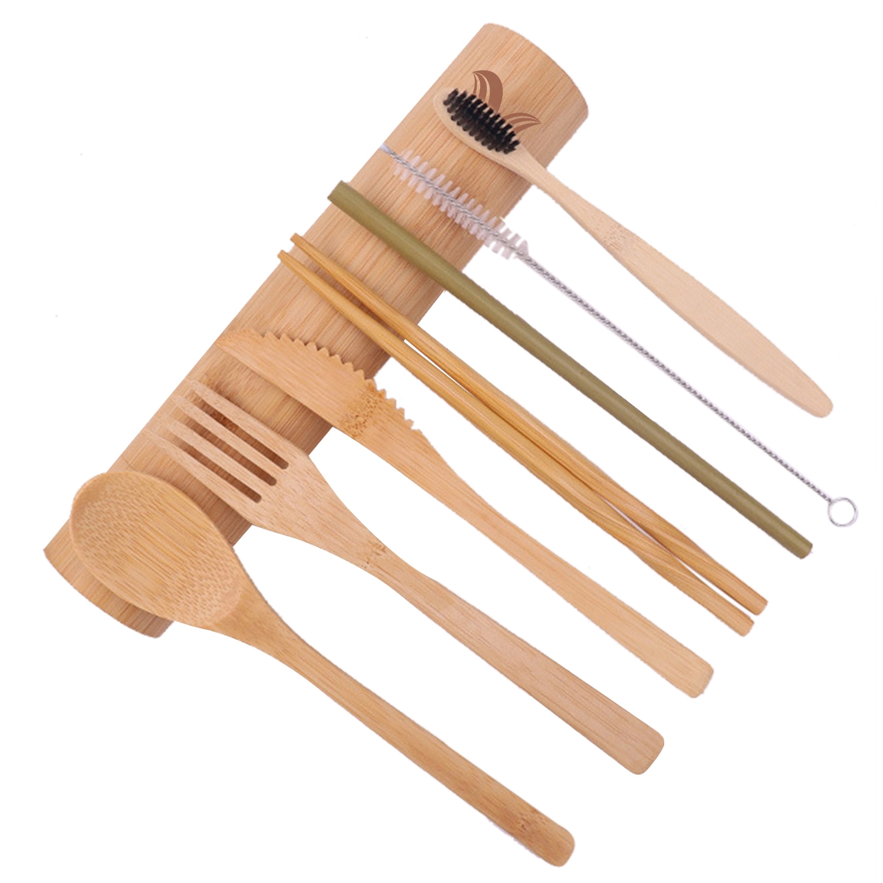 Bucket Convenient Wooden Cutlery Set 4