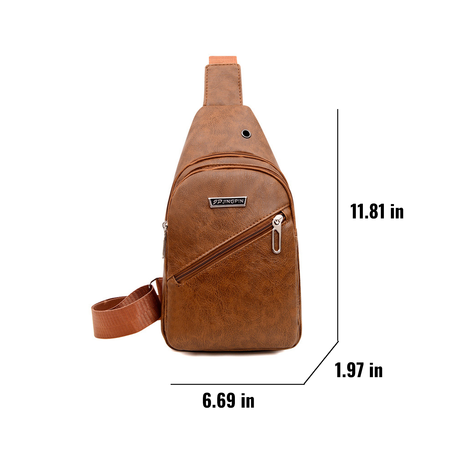 Large Capacity Mens PU Leather Crossbody Bag 3