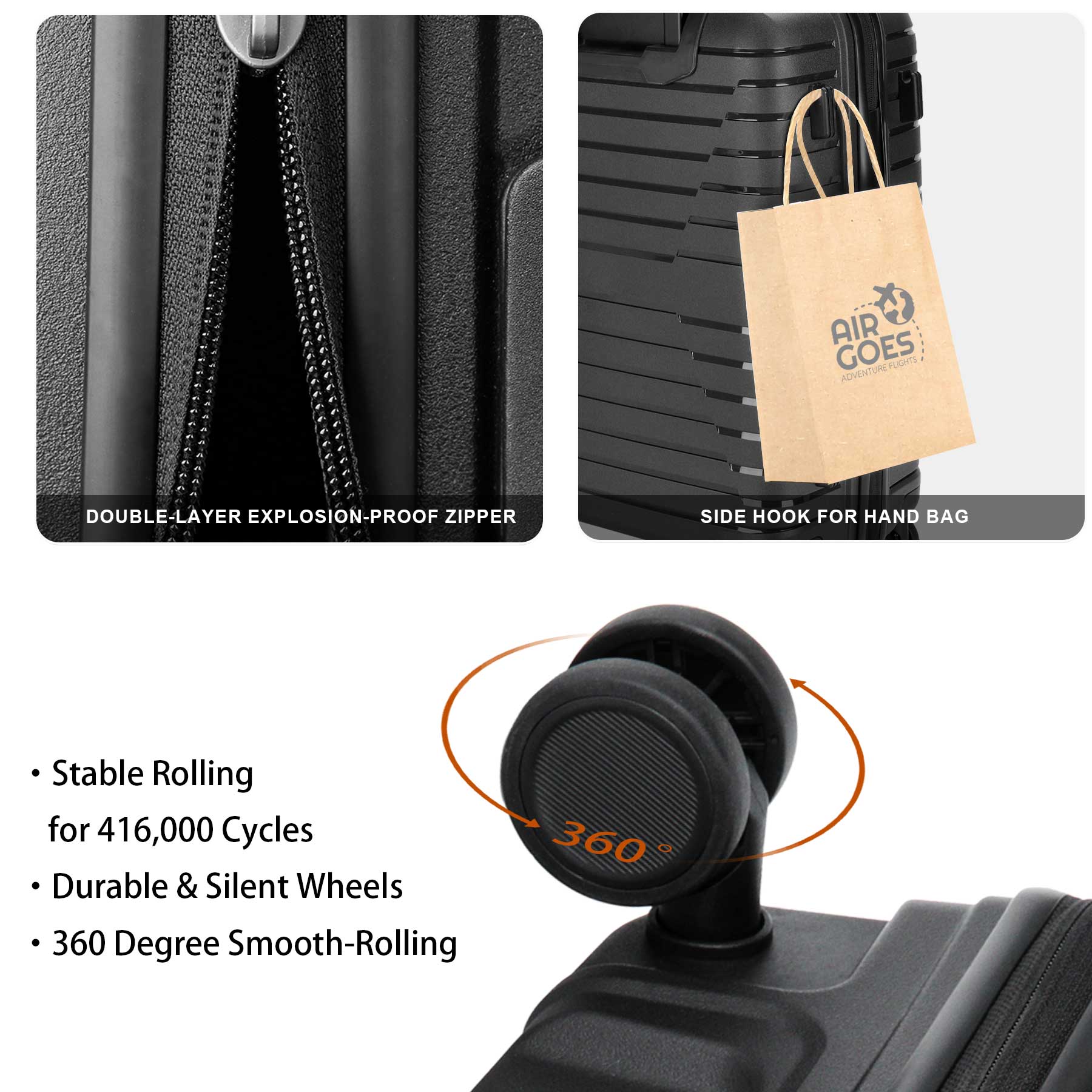 Personalized Lightweight Rolling Carry-On Luggage 9