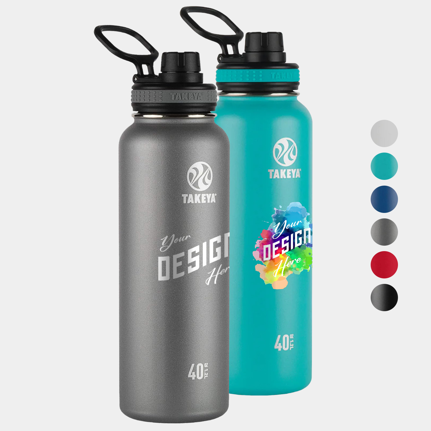 40 oz Takeya® Stainless Steel Insulated Originals Water Bottle w/ Spout Lid 1
