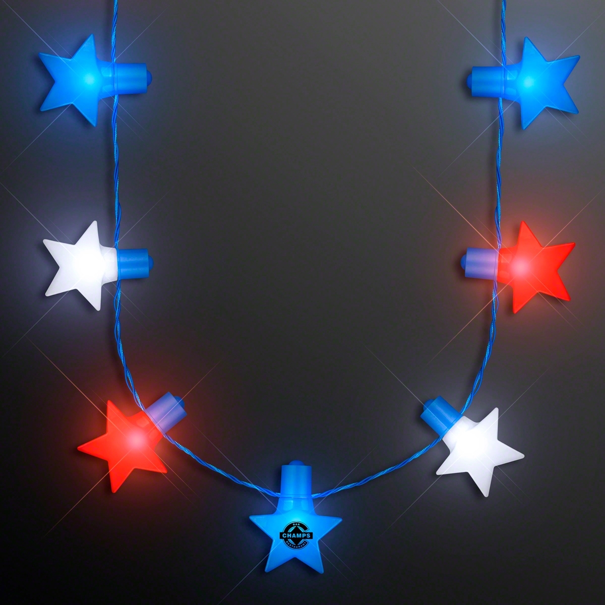 Red, White & Blue Stars String Lights Necklace 1