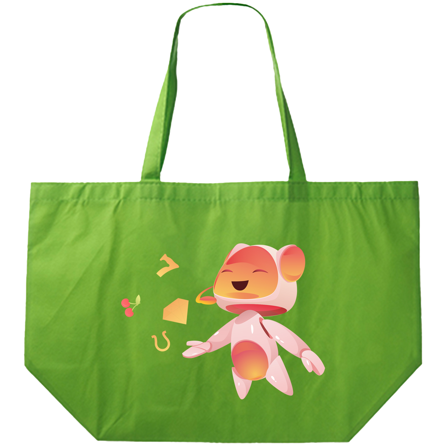 Non-woven promotional budget shopping Tote Bag W/ Gusset (20" x 13" x 8") 3
