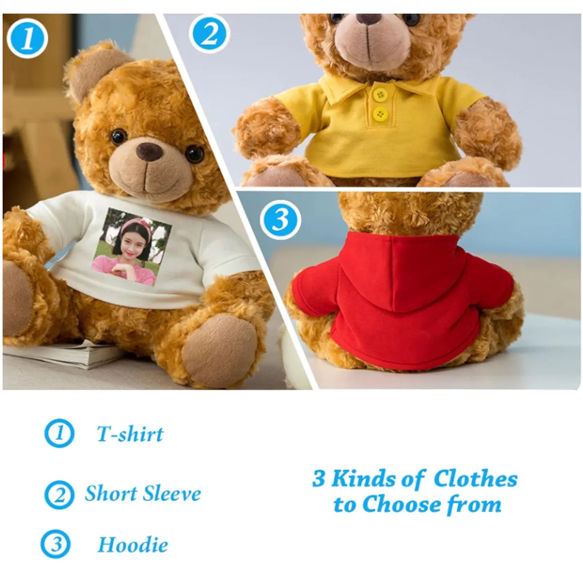 10" Personalized Gift Teddy Bear W/ Custom Message/Clothing 2