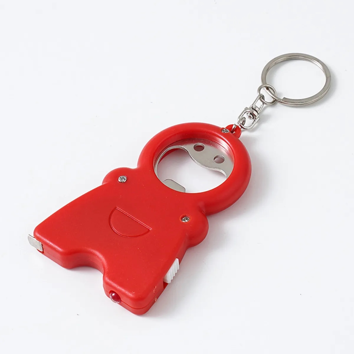 4 In 1 Keychain W/ Bottle Opener LED Light Measuring Tape 4