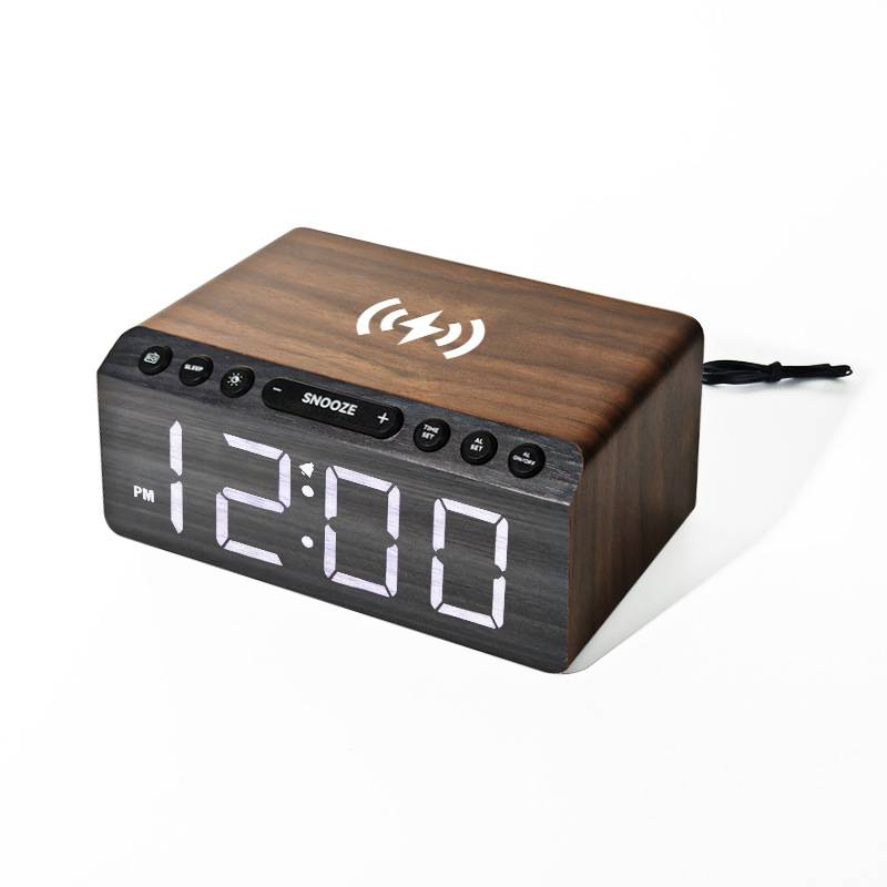 LED Display Alarm Clock Radio w/ Wireless Charging 2