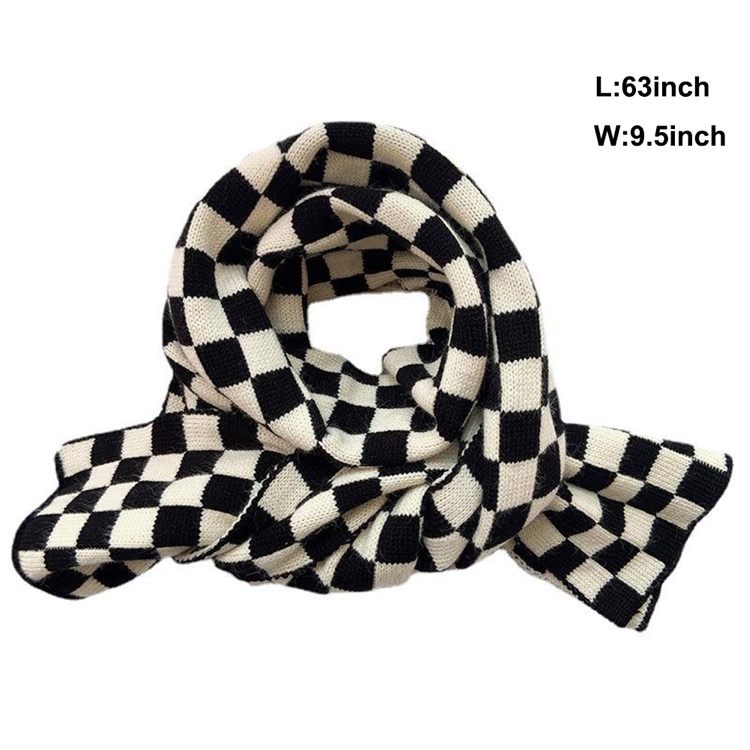 Checkerboard Knitted Scarf 5