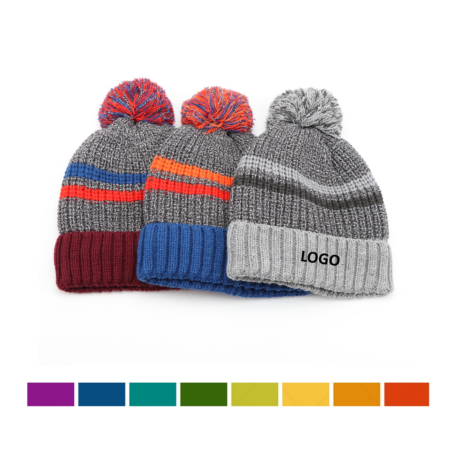 Knitted Beanie With Pom-pom 2