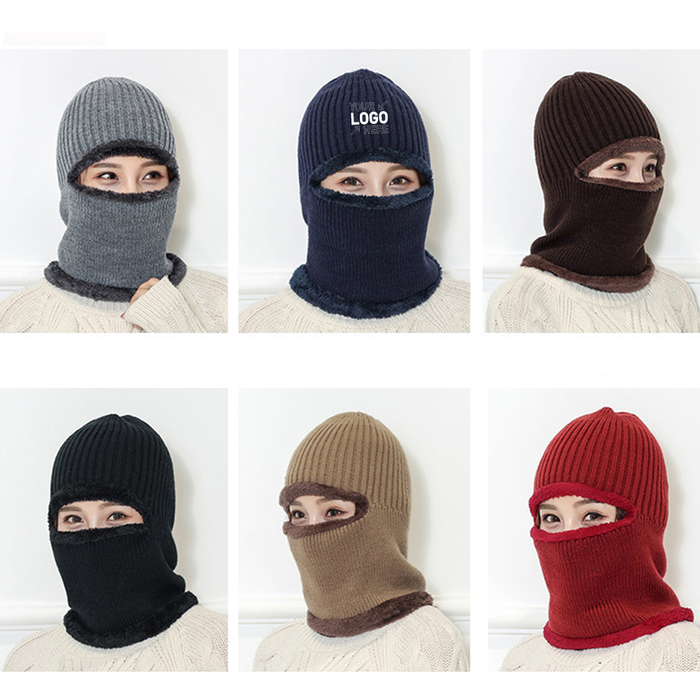 Winter warm all-in-one knitted hat 2