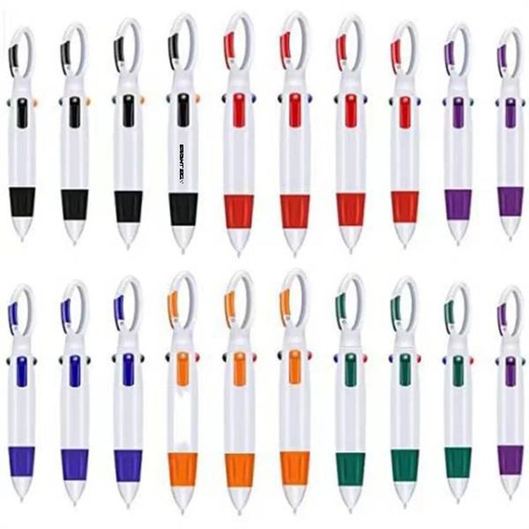 4-Color Ballpoint Pen with Carabiner Keychain 2