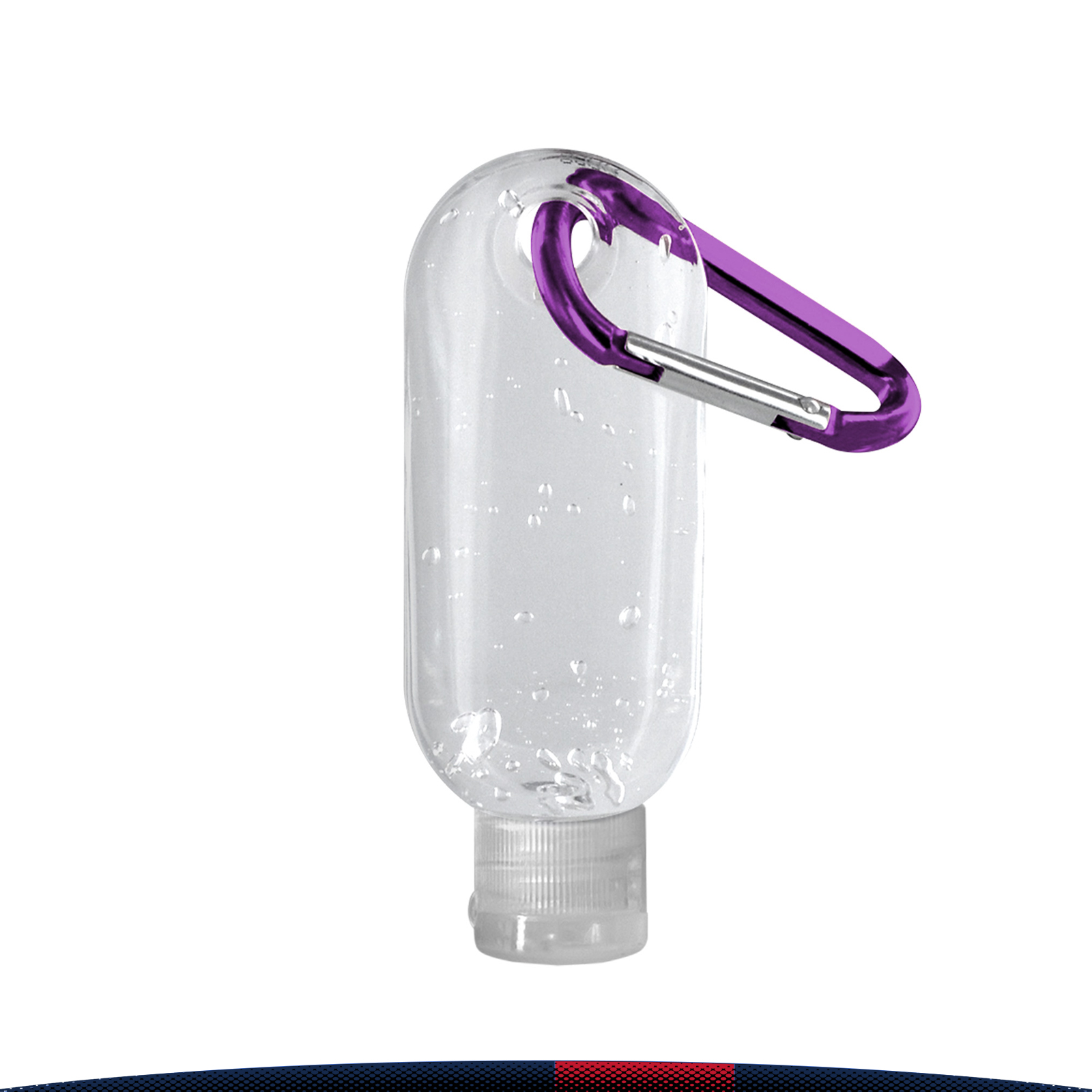 1.9 oz. Pabuk Clear Bottle Clear Sanitizer With Carabiner 2
