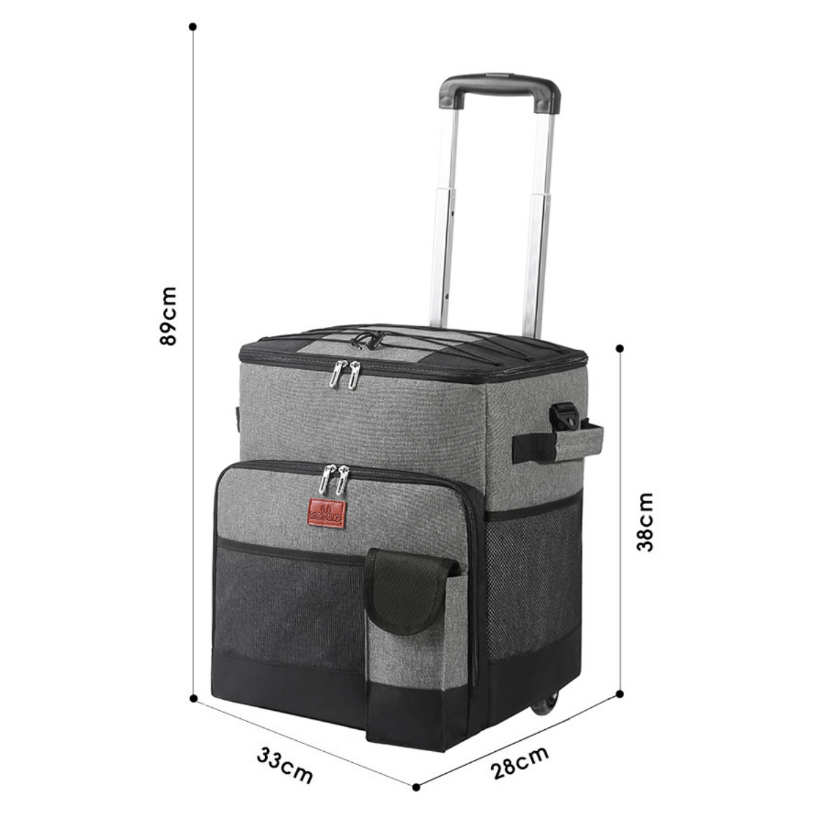 35L Rolling Cooler Bag W/ Telescopic Handle Trolley Case 1
