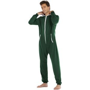 Men'S Hooded Jumpsuit Zip Up One Piece Pajamas 2