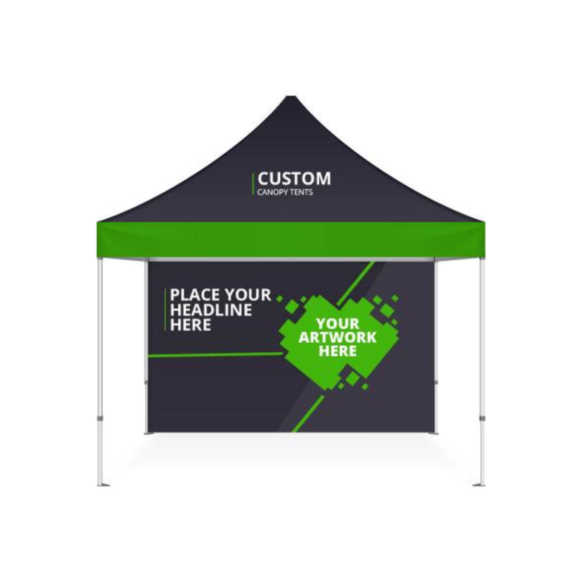 10' Custom Aluminum Canopy Tent Package with Single Sided Full Backwall and Sidewalls 3