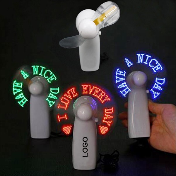 Advertising LED Pre Programmed Message Flashing Fan 4